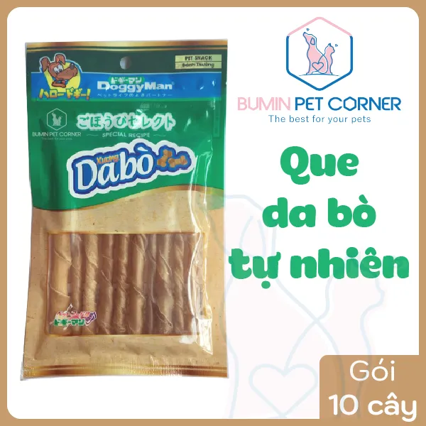 Que da bò tự nhiên cho chó DoggyMan gói 10 cây