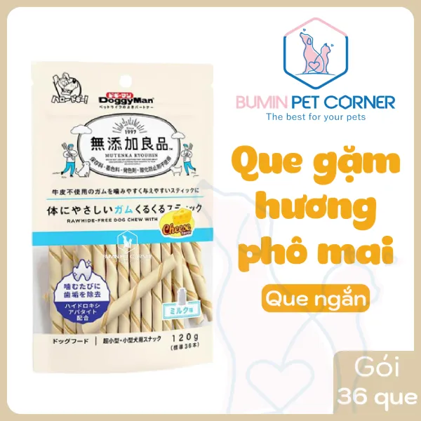 Que gặm cho chó hương phô mai Doggyman 120g - Que mini