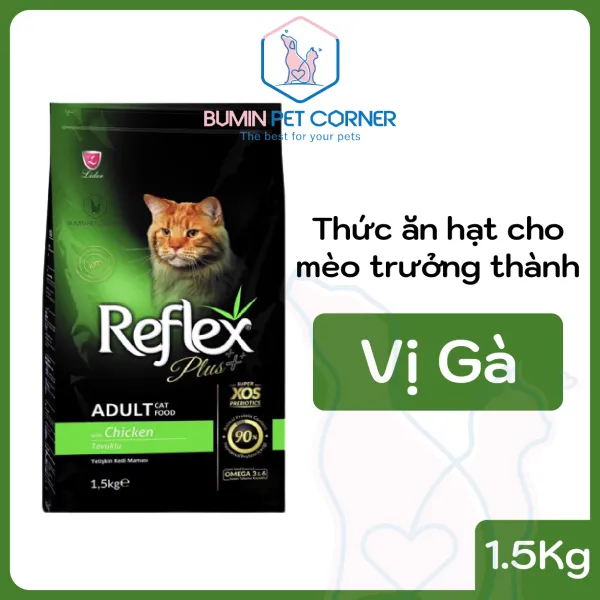 Thức ăn hạt cho mèo trưởng thành Reflex Plus Adult vị Gà gói 1.5kg 