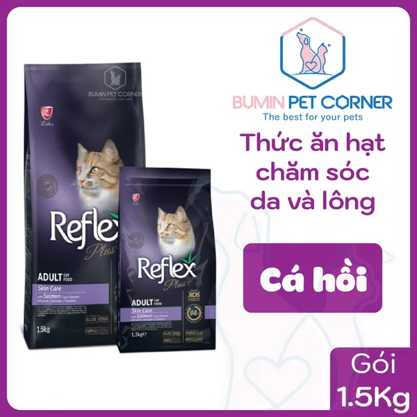 Hạt mèo Reflex Plus Skin Care vị Cá hồi gói 1.5kg - Bumin Pet Corner