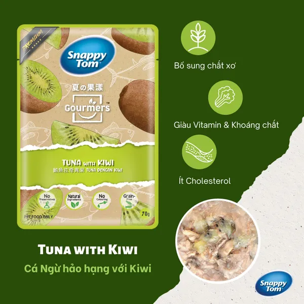 Pate cho mèo Snappy Tom trái cây gói 70g