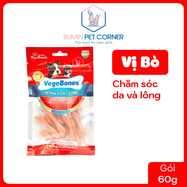 Xương mềm mini cho chó Vege Bones gói 60g
