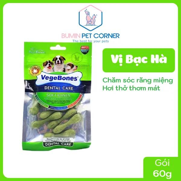 Xương mềm mini cho chó Vege Bones gói 60g