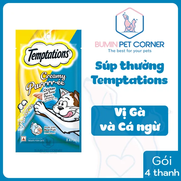 Súp thưởng cho mèo Temptations Creamy gói 4 thanh