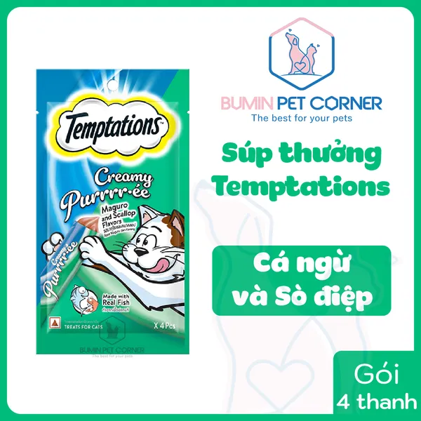 Súp thưởng cho mèo Temptations Creamy gói 4 thanh