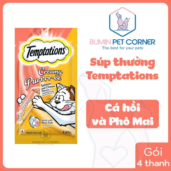 Súp thưởng cho mèo Temptations Creamy gói 4 thanh