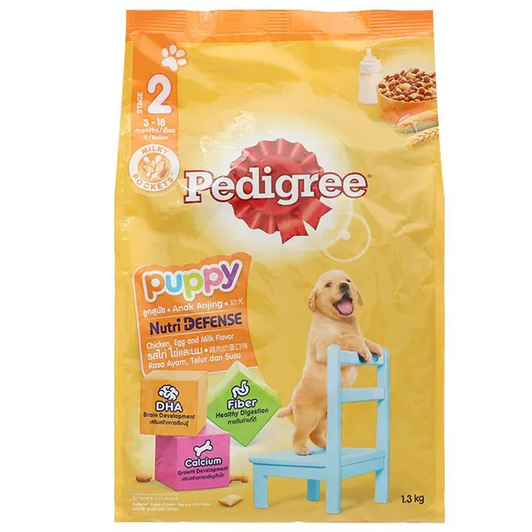 Thức ăn cho chó con Pedigree Puppy vị Gà trứng và sữa gói 1.3kg