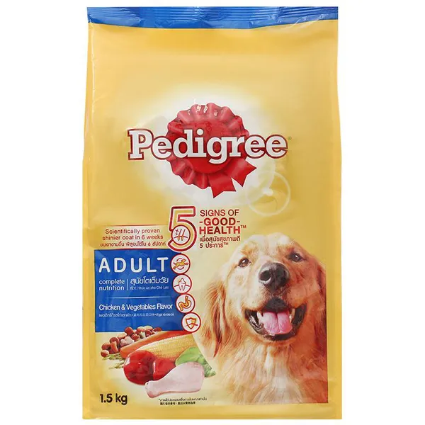 Thức ăn cho chó trưởng thành Pedigree vị Gà và rau củ gói 1.5kg