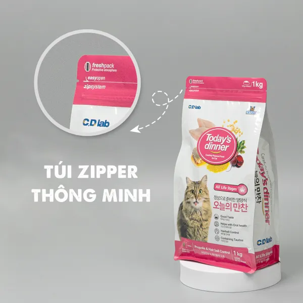 Thức ăn hạt cho mèo today's dinner gói 5kg
