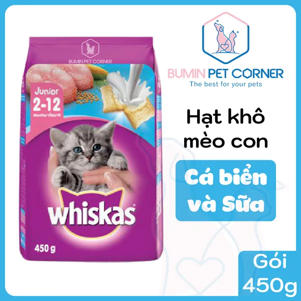 Hạt mèo con Whiskas Junior gói 450g