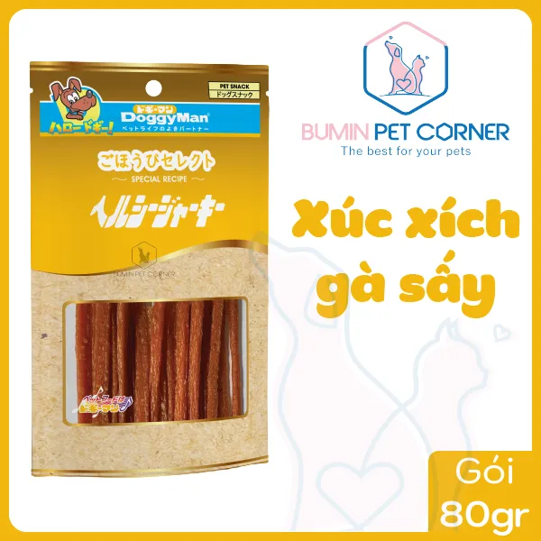 Xúc xích gà sấy DoggyMan gói 80g