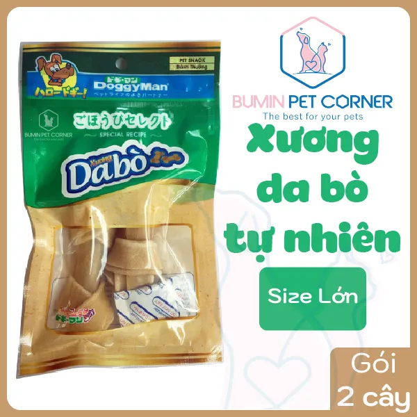Xương da bò tự nhiên cho chó DoggyMan size lớn gói 2 cây