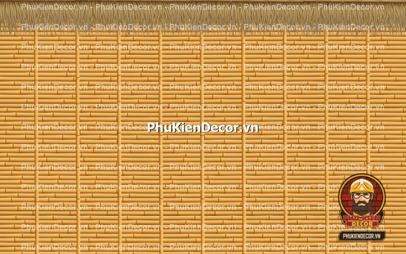 Tranh dán tường tre vàng trang trí quán ăn làng quê Tranh dán tường tre vàng trang trí quán ăn làng quê