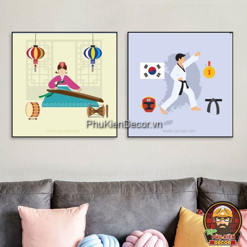 Tranh treo tường 3D phong cách Hàn Quốc Tranh treo tường 3D phong cách Hàn Quốc