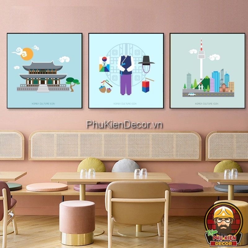 Tranh treo tường 3D phong cách Hàn Quốc Tranh treo tường 3D phong cách Hàn Quốc