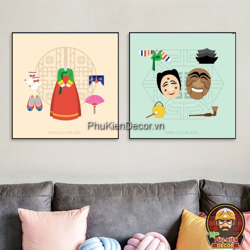 Tranh treo tường 3D phong cách Hàn Quốc Tranh treo tường 3D phong cách Hàn Quốc