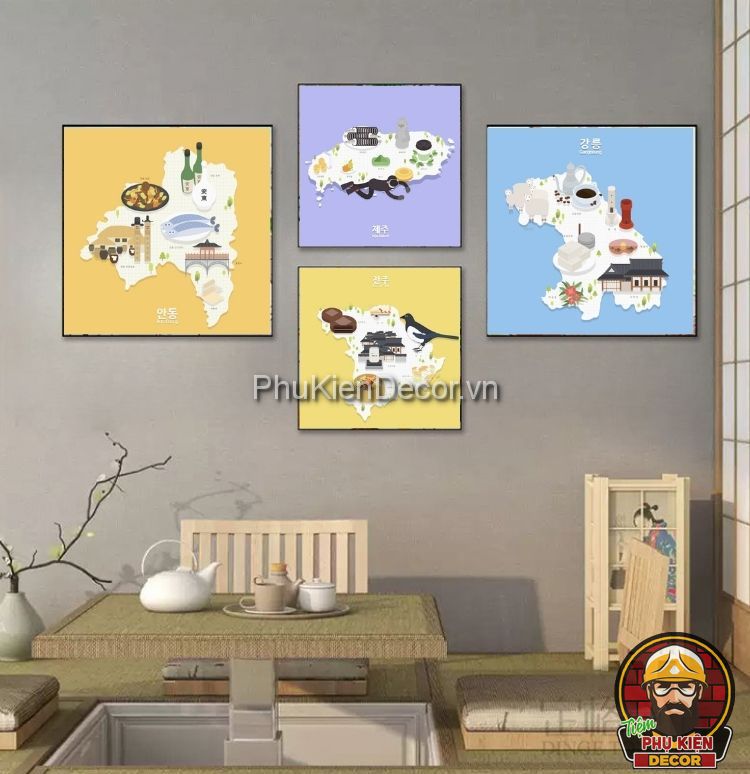 Tranh treo tường 3D phong cách Hàn Quốc Tranh treo tường 3D phong cách Hàn Quốc