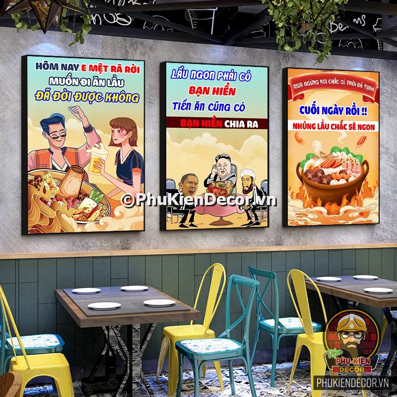 Tranh slogan trang trí quán ăn hài hước, vui nhộn Tranh slogan trang trí quán ăn hài hước, vui nhộn