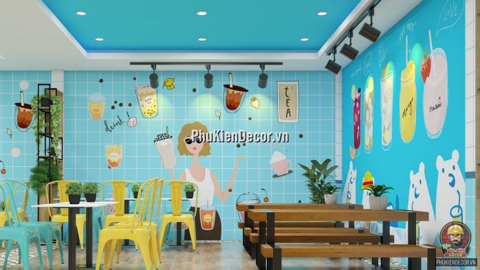 Tổng hợp các mẫu tranh dán tường 3D trang trí Quán Trà sữa đẹp, dễ thương và độc lạ Tổng hợp các mẫu tranh dán tường 3D trang trí Quán Trà sữa đẹp, dễ thương và độc lạ