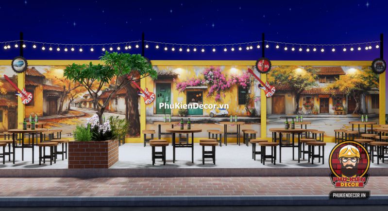 Tranh dán tường cuộc sống sinh hoạt Hà Nội Tranh 3D Phố Cổ Hà Nội in UV khổ nhỏ, bố trí phù hợp cho quán nhỏ hoặc góc tường phụ, mang lại cảm giác gần gũi và sâu lắng.