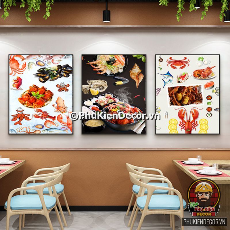 Trang trí quán ốc bằng tranh treo tường Trang trí quán ốc bằng tranh treo tường