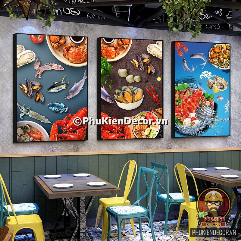 Tranh trang trí quán ốc Tranh trang trí quán ốc
