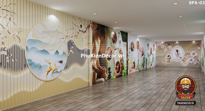Tranh dán tường 3D trang trí spa sang trọng và hiện đại Tranh dán tường 3D trang trí spa sang trọng và hiện đại