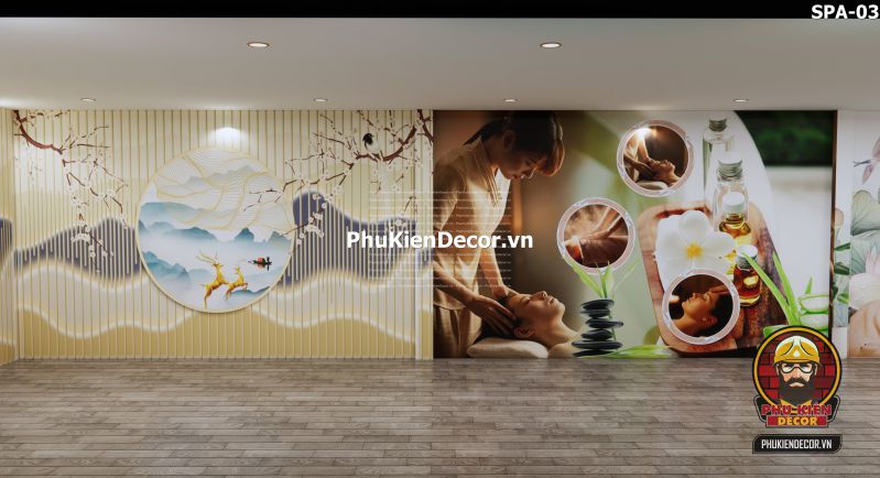 Tranh dán tường 3D trang trí spa sang trọng và hiện đại Tranh dán tường 3D trang trí spa sang trọng và hiện đại