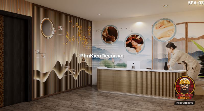 Tranh dán tường 3D trang trí spa sang trọng và hiện đại Tranh dán tường 3D trang trí spa sang trọng và hiện đại