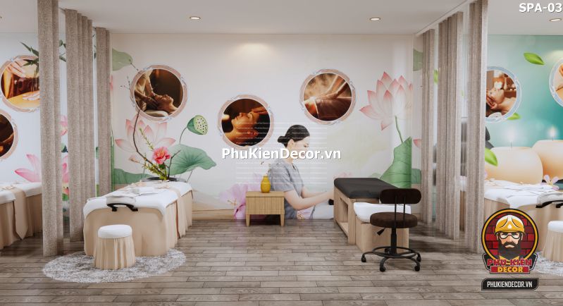 Tranh dán tường gội đầu massage thư giãn Tranh dán tường gội đầu massage thư giãn