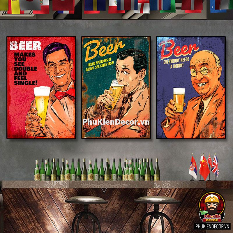 Tranh treo tường quán Bia, Bar, Pub phong cách QUý Ông lịch lãm Tranh treo tường quán Bia, Bar, Pub phong cách QUý Ông lịch lãm