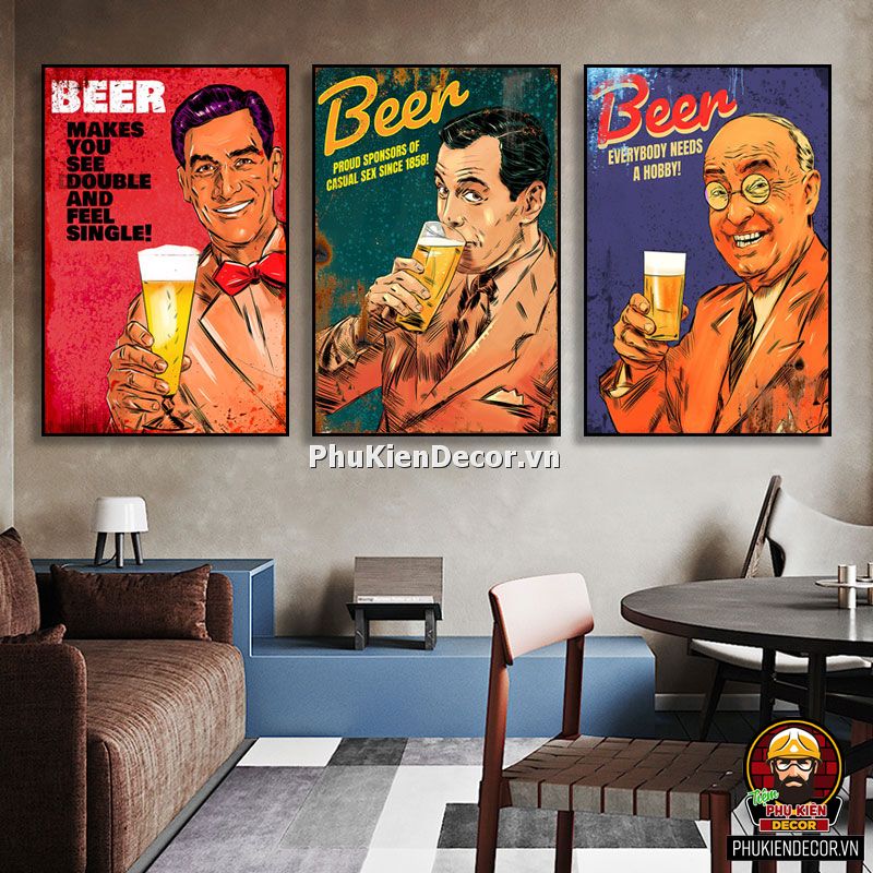 Tranh treo tường quán Bia, Bar, Pub phong cách QUý Ông lịch lãm Tranh treo tường quán Bia, Bar, Pub phong cách QUý Ông lịch lãm