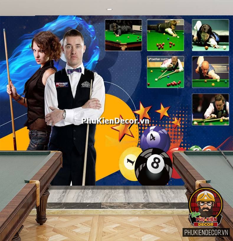 Tranh dán tường 3D Tiệm Bida kiểu Văn phòng phong cách Lịch sự Tranh dán tường 3D Tiệm Bida kiểu Văn phòng phong cách Lịch sự