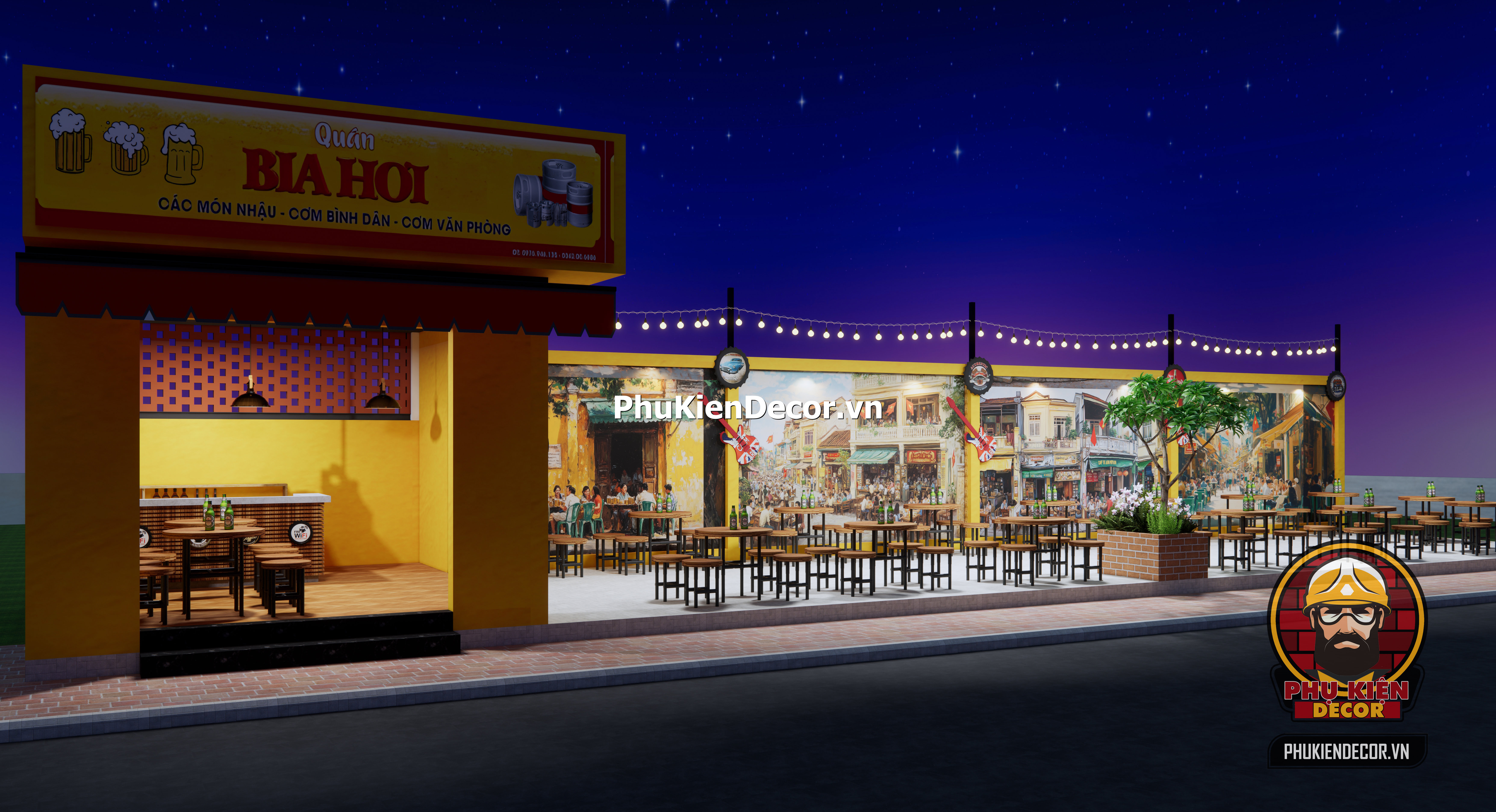 Mẫu thiết kế quán ăn bia hơi Hà Nội vỉa hè,đúng cái chất của bia hơi hè phố Mẫu thiết kế quán ăn bia hơi Hà Nội vỉa hè,đúng cái chất của bia hơi hè phố