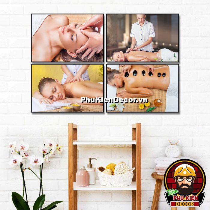 Tranh treo tường trang trí spa tạo sự hài hòa, cân đối cho không gian spa của bạn