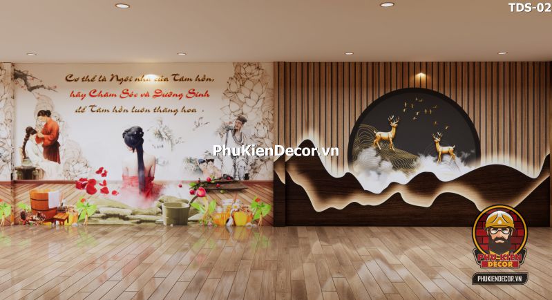 Tranh dán tường 3D spa dưỡng sinh Tranh dán tường 3D spa dưỡng sinh