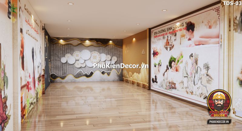 tranh dán tường 3D lam sóng sang trọng trang trí spa tranh dán tường 3D lam sóng sang trọng trang trí spa