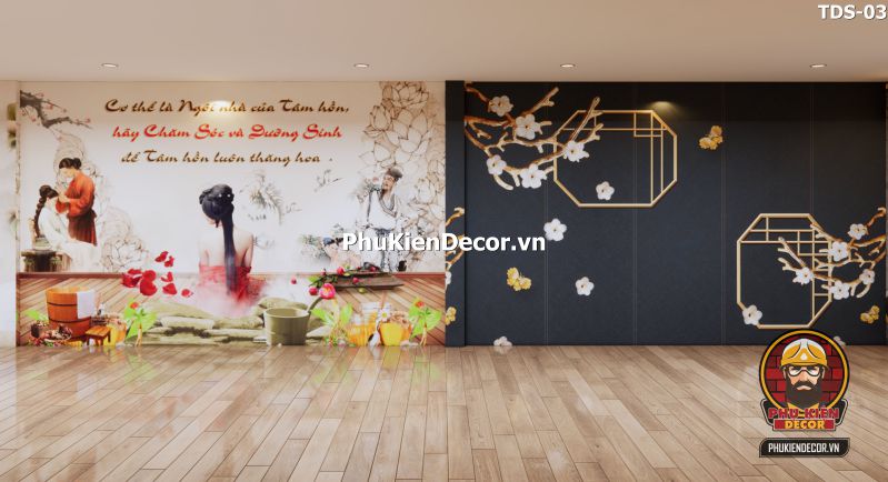 Cách trang trí spa hiện đại với tranh dán tường 3D Cách trang trí spa hiện đại với tranh dán tường 3D