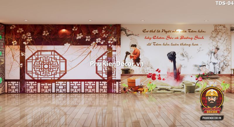 Tranh dán tường spa với hình ảnh thiên nhiên Tranh dán tường spa với hình ảnh thiên nhiên