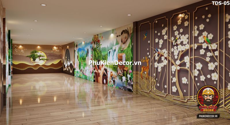 Tranh dán tường trang trí tiệm gội đầu massage đẹp Tranh dán tường trang trí tiệm gội đầu massage đẹp