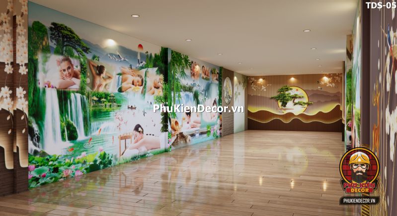 Tranh dán tường trang trí tiệm gội đầu massage đẹp Tranh dán tường trang trí tiệm gội đầu massage đẹp