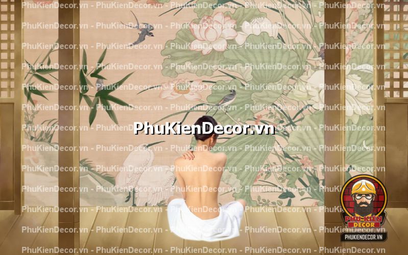 Tranh dán tường gội đầu massage thư giãn Tranh dán tường gội đầu massage thư giãn