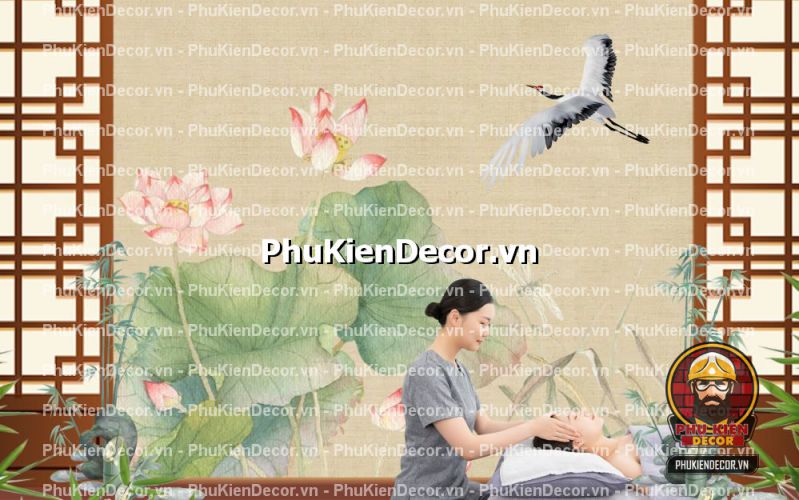 Tranh dán tường gội đầu massage thư giãn Tranh dán tường gội đầu massage thư giãn