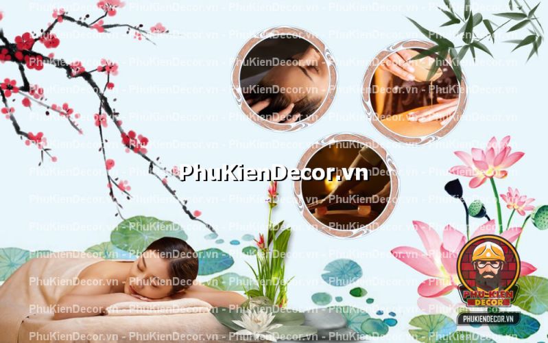 Tranh dán tường 3D trang trí spa sang trọng và hiện đại Tranh dán tường 3D trang trí spa sang trọng và hiện đại