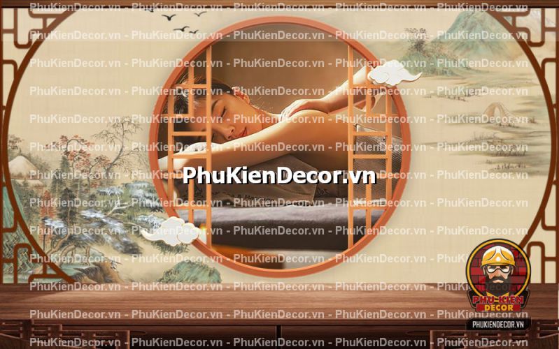 Trang trí spa bằng hình ảnh 3D Lam sóng Trang trí spa bằng hình ảnh 3D Lam sóng