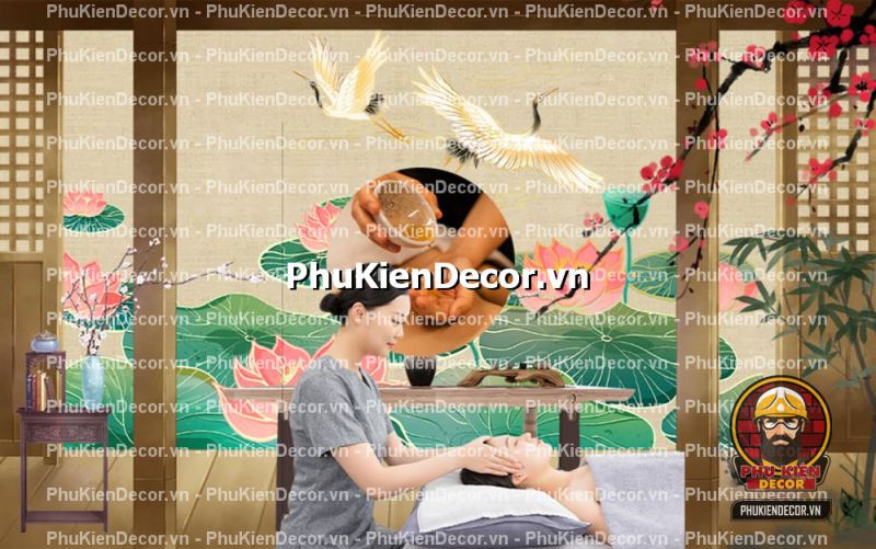Các mẫu tranh dán tường 3D trang trí Spa, tiệm gội đầu, massage Các mẫu tranh dán tường 3D trang trí Spa, tiệm gội đầu, massage
