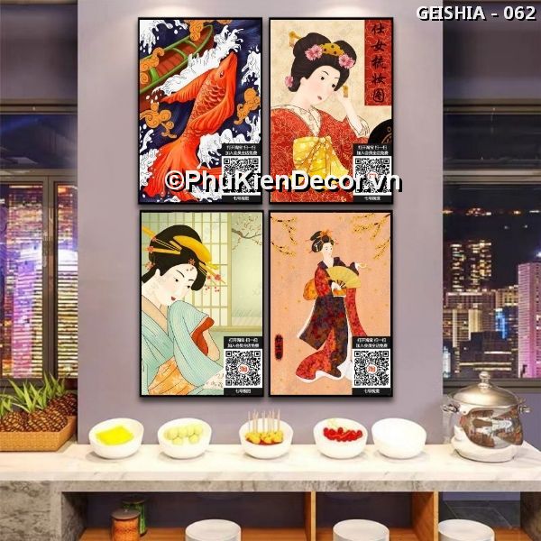 Tranh treo tường Geishia thời đại Ukiyo-e mang vẻ đẹp chuẩn truyền thống của văn hóa Geishia lâu đời Tranh treo tường Geishia thời đại Ukiyo-e mang vẻ đẹp chuẩn truyền thống của văn hóa Geishia lâu đời