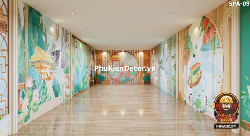 Tranh dán tường hình ảnh hoa sen và cá chép phong thủy Tranh dán tường hình ảnh hoa sen và cá chép phong thủy