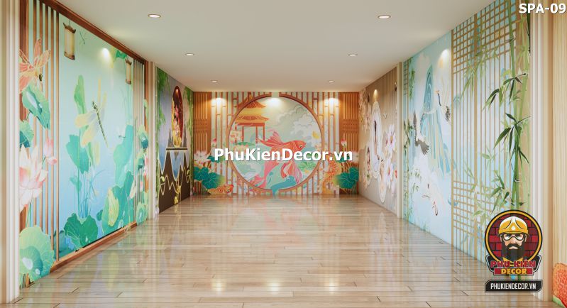 gợi ý mẫu thiết kế spa thư giãn với tranh 3D gợi ý mẫu thiết kế spa thư giãn với tranh 3D