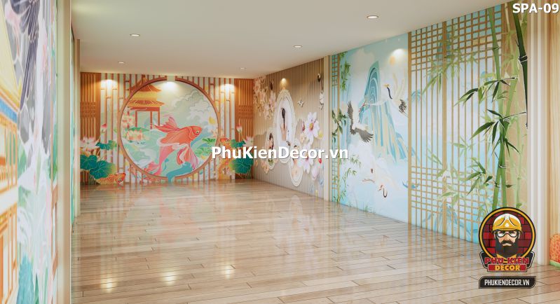 gợi ý mẫu thiết kế spa thư giãn với tranh 3D gợi ý mẫu thiết kế spa thư giãn với tranh 3D